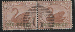 Western Australia  1893  SG   107  ONE PENNY  Overprint  Fine Used Pair   - Gebruikt