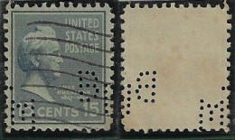 USA United States 1926/1957 Stamp With Perfin BFM By Buffalo Foundry & Machine Company lochung Perfore - Perforés