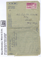 Ireland Airmail 1949 Angel Victor 6d Used On W4758 Airletter Dublin 9 AP 49 To Hong Kong - Airmail