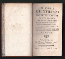 2 Livres Institues Quintilien En Latin éditer à Paris Année 1754 . édition Rare !! - Old Books