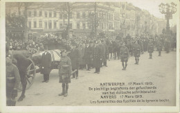 Anvers 17 Mars 1919 Les Funerailles Des Fusillés De La Tyranie Boche Carte Photo Affut De Canon  - Antwerpen