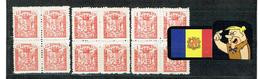 ANDORRA ANDORRE Timbres Taxe Hosteleria CONSELL GENERAL  LES 3 VALEURS Bloc 4  Timbres Total 12 - Voorlopers