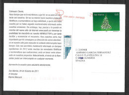 San Marino Azienda Autonoma Di Stato Filatelica E Numismatica Card Circulated - Covers & Documents