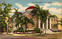 Florida Orlando First Baptist Church 1956 Curteich - Orlando