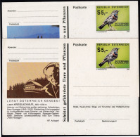 BIRDS- BLUE THROAT-PREPAID ILLUSTRATED POST CARDS X 2-AUSTRIA1992- VARIETY-MNH-BIRFC-5 - Specht- & Bartvögel