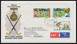 1971 New Zealand FDC, Children Hockey & Dental Service Health ,Set Of 3 Cover To Yorks,England, UK (**) RARE - Storia Postale