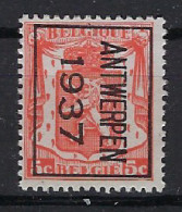 TYPO Voorafgestempeld Nr. 323 B  ANTWERPEN  1937  ;  staat Zie Scan ! LOT 186 - Typo Precancels 1936-51 (Small Seal Of The State)