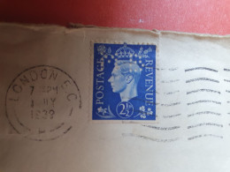 GB - Perforé Sur Lettre Commerciale De Londres Pour Le Portugal En 1939  - Réf 979 - Perforadas