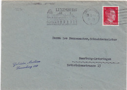 32901# HITLER LETTRE Obl LUXEMBURG 1 A 26 OCTOBRE 1943 LUXEMBOURG SARREBOURG MOSELLE - Ocupación