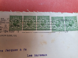 GB - Perforés X 5 Sur Enveloppe Commerciale De Londres Pour La France En 1911  - Réf 985 - Gezähnt (perforiert)