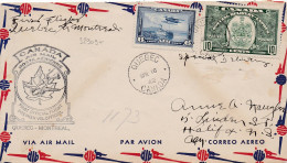 32909# LETTRE CANADA AIR MAIL POSTE AERIENNE PREMIER VOL OFFICIEL QUEBEC MONTREAL 1942 HALIFAX - Airmail