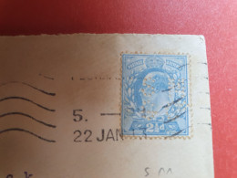 GB - Perforé Sur Enveloppe Commerciale Pour Paris En 1913 - Réf 998 - Perforadas