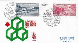 Fdc Venetia N. 508: LAVORO ITALIANO NEL MONDO (1981); Viaggiata; AS_Pescara - F.D.C.