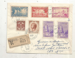 Lettre, MONACO - VILLE, PRICIPAUTE, Recommandé , R, 7 Timbres, 3-4 1958 - Storia Postale