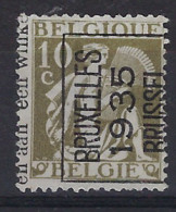 Voorafgestempeld Nr. TYPO 295E Positie A " KANTDRUK "  BRUXELLES 1935 BRUSSEL ;  Staat Zie Scan ! - Typografisch 1932-36 (Ceres En Mercurius)