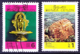 Ceylon Sri Lanka 1969 Fine Used 2v, Archaeology, Elephant Lamp, UNESCO Sigiriya Rock - Archaeology