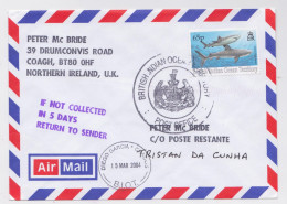 British Indian Ocean Territory BIOT Diego Garcia Lettre Timbre Requin Shark Stamp Air Mail Cover Tristan Da Cunha 2004 - Otros - Oceanía