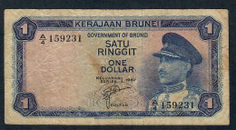 BRUNEI P1 1 RINGGIT 1967 #A/4    FINE NO P.h. - Brunei