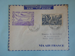 BT12 MARTINIQUE  BELLE LETTRE  1947 1ERE LIAISON A PARIS FRANCE +25F +AFF. INTERESSANT +++ - Lettres & Documents