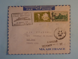 BT12 MARTINIQUE  BELLE LETTRE  1948 1ERE VOL  VOYAGE DIFFéRé FORT FRANCE A SAN JUAN PORTO RICO   +AFF. INTERESSANT +++ - Lettres & Documents