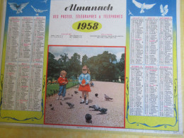 Almanach Des PTT/ Pigeons De Paris/ LOIR & CHER  /avec  Cahier / Calendrier OLLER  Paris Puteaux/ 1958   CAL518 - Grossformat : 1941-60