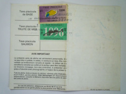 2023 - 1222  CARTE De PÊCHE  1996  Avec  TIMBRES FISCAUX  TAXE  PISCICOLE - Covers & Documents