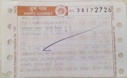 India Old / Vintage - North Eastern Railway / Train Ticket With "Female Sterilisation" Family Welfare Slogan As Per Scan - Mondo