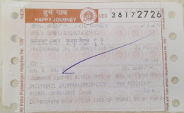 India Old / Vintage - North Eastern Railway / Train Ticket With "Female Sterilisation" Family Welfare Slogan As Per Scan - World