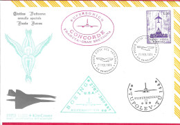 VATICANO - ANNULLI COMMEMORATIVI CONCORDE- TUPOLEV BOEING SU BUSTONE KIM COVER - *21.FEB 1974* - Lettres & Documents