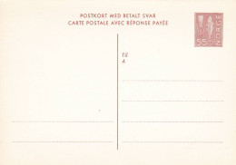 Norwegen Postkort Med Betalt Svar 131b Ungelaufen - Postal Stationery