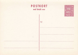 Norwegen Postkort Med Betalt Svar P130 Ungelaufen - Enteros Postales