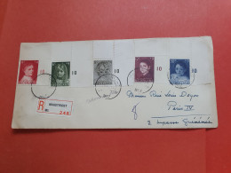 Pays Bas - Série Femmes Célèbres Sur Enveloppe En Recommandé De Maastricht Pour Paris En 1957 - Réf 1031 - Brieven En Documenten