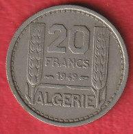 N° 41 MONNAIE 20 FRANCS  ALGERIE TURIN 1949 - Argelia