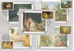 Russia USSR 1984 Maximum Cards X5 French Paintings In Hermitage, France Painters Boucher Degas Poussin Fragonard Vuaille - Maximum Cards