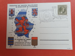 Luxembourg - Carte De La Journée Du Timbre De Luxembourg En 1939 - Réf 1034 - Cartas & Documentos