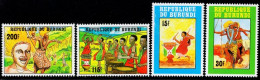 CU0481 Burundi 1992 Flag Dance Indigenous 4V MNH - Unused Stamps
