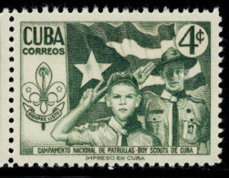 CU0506 Cuban 1954 Scout Flag 1V Engraved Plate MNH - Unused Stamps