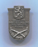 OLD ARCHERY SHOOTING SWEDEN HALLANDS ASSOCIATION SILVER PIN BADGE - Bogenschiessen