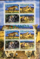 Uganda 2008 WWF Spotted Hyena Animals Sheetlet MNH - Other & Unclassified
