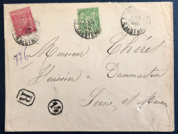 France N°98 Et 106 Sur Enveloppe Recommandée De Paris 28.3.1899 + Cachet 14 - (B3783) - 1877-1920: Semi Modern Period