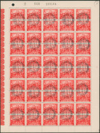 Au Profit Des Postiers Sinistrés (1945) - N°699/700 En Feuille De 100 Plié En Deux, Oblitéré "Antwerpen / Exposition" - 1931-1950