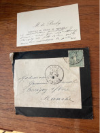 GENEALOGIE NOBLESSE M. DE BASLY DIRECTEUR DE L'ECOLE DE DRESSAGE A AIREL MANCHE MANUSCRIT 21/10:1919 - Cartes De Visite