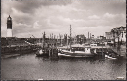 D-25761 Büsum - Nordsee - Hafen - Fischkutter - Cars - VW Käfer - Leuchtturm - Lighthouse - Stamp 1959 - Buesum