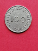 SARRE  = FRANCE  =  PIECE DE MONNAIE DE 100 FRANKEN  DE 1955 - 100 Francos