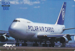 Carte Prépayée JAPON - AVION Polaire AIRLINES / Polar Air Cargo - Airplane Plane JAPAN Prepaid QUO Card - Flugzeug 2358 - Airplanes