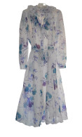 Vintage 1984 Floral Dress Worn At ASCOT RACES, United Kingdom. Size 14 Approx - Mariage