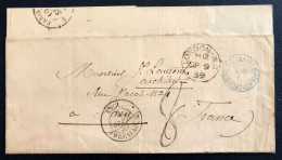 France TAD D'entrée ANGL. AMB.CALAIS. M 9.9.1859 Sur Lettre De Londres - (B3784) - Entry Postmarks