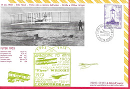 VATICANO - BUSTONE COMMEMORATIVO 70 ANNI AVIAZIONE - FLYER 1903 - ANNULLO " CITTA' DEL VATICANO*17.DIC.1973* - Lettres & Documents