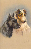 CHIENS - Illustration Jannie Moady ? - Carte Postale Ancienne - Dogs