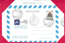 SAN MARINO - ANNULLO SPECIALE" 31.8.77* VIII ASSEMBLEA INTEROFILI - POSTE SAN MARINO" SU AEROGRAMMA (INT 10) - Lettres & Documents